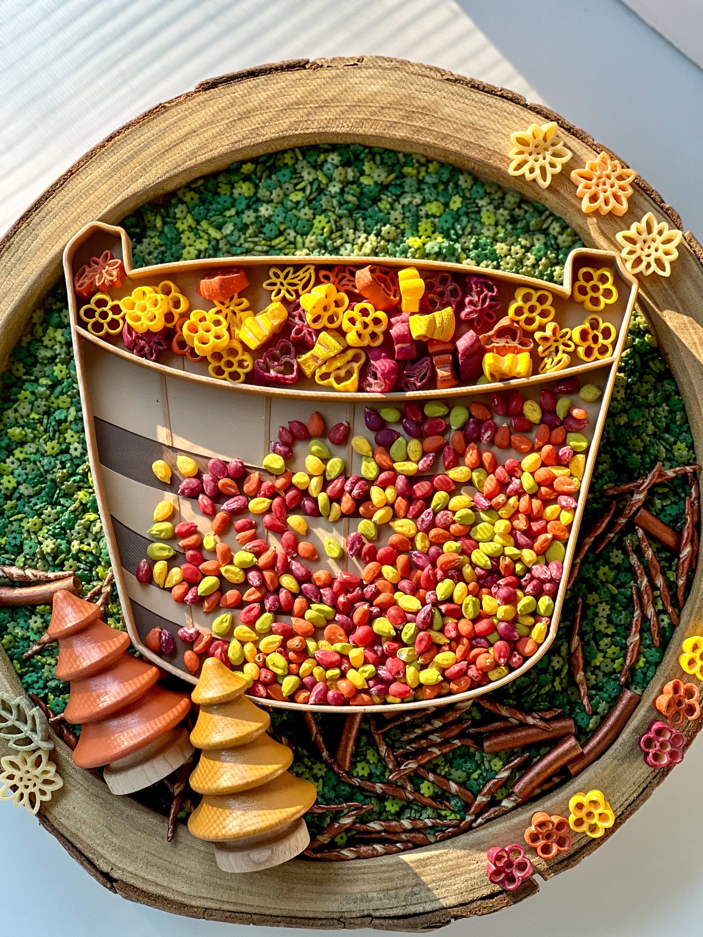 Autumn Blooms Pasta Sensory Bin Filler