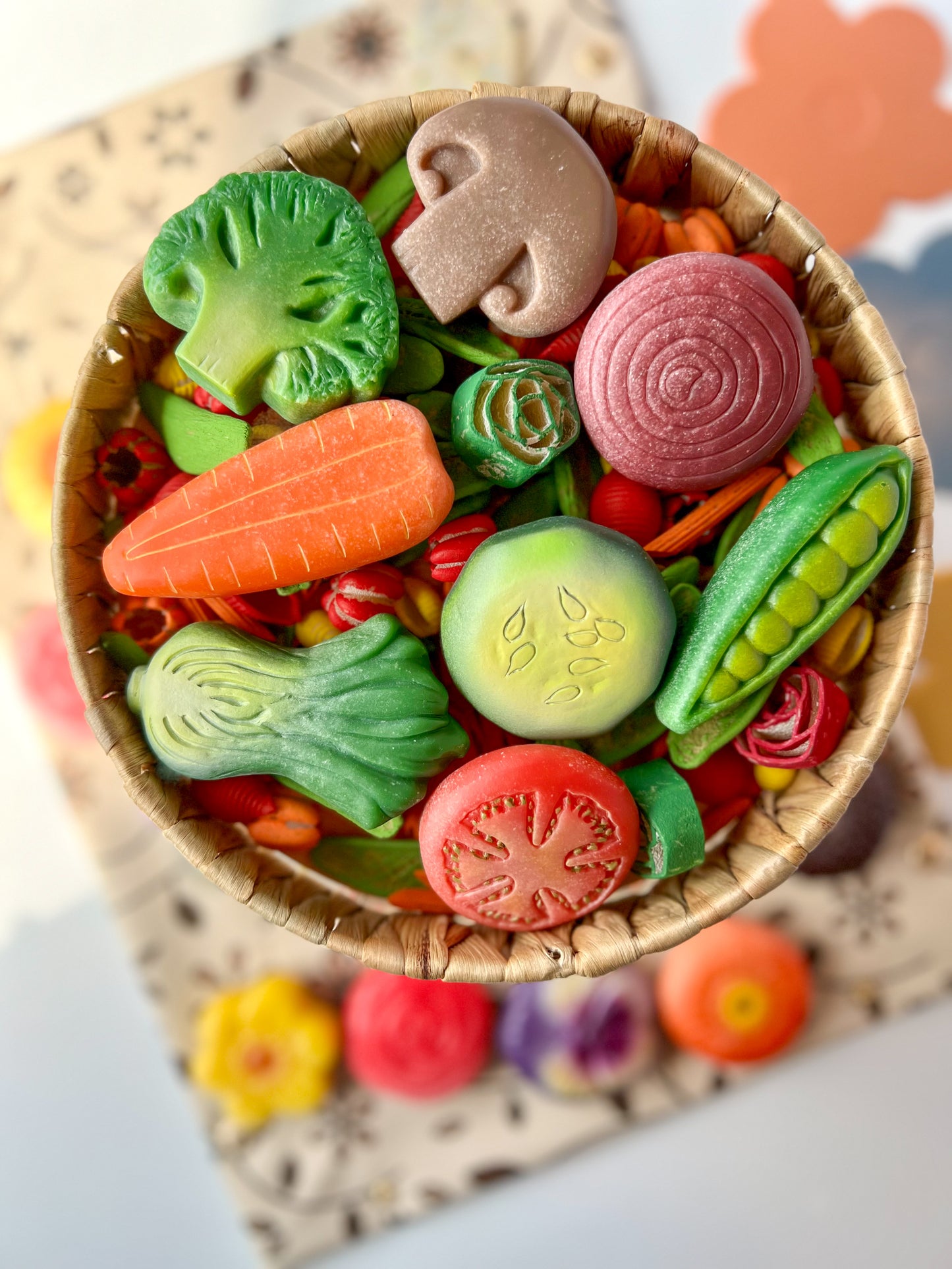 Vegetables Sensory Play Stones