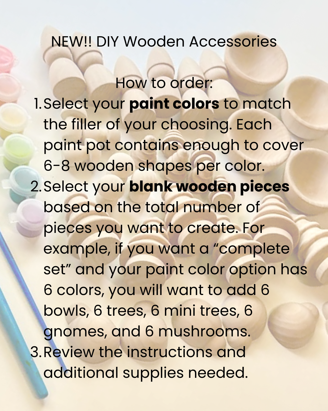 DIY Wooden Accessories (unpainted)