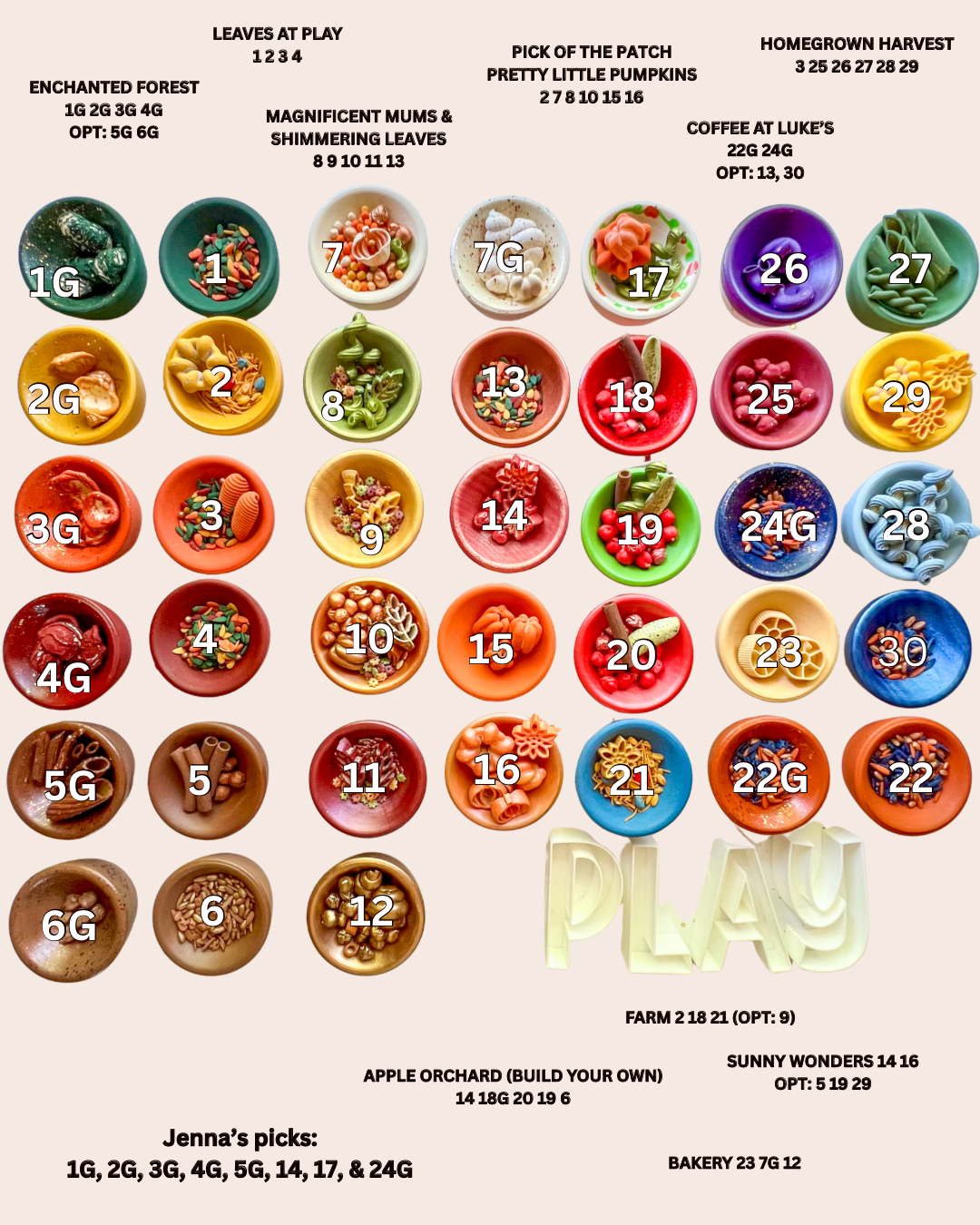 Fall 3-PC SET (Single Color Bowl, Tree, & Mini)