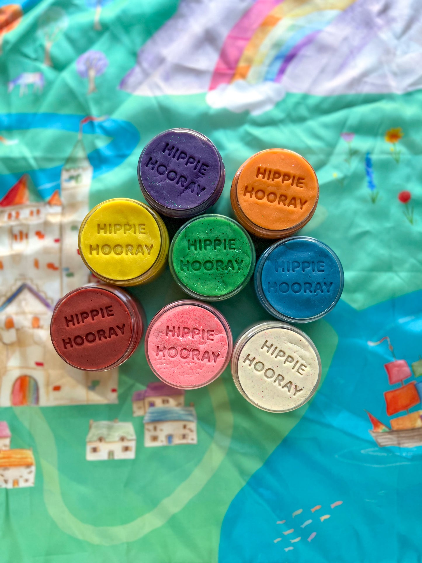 Rainbow Play Dough Jars