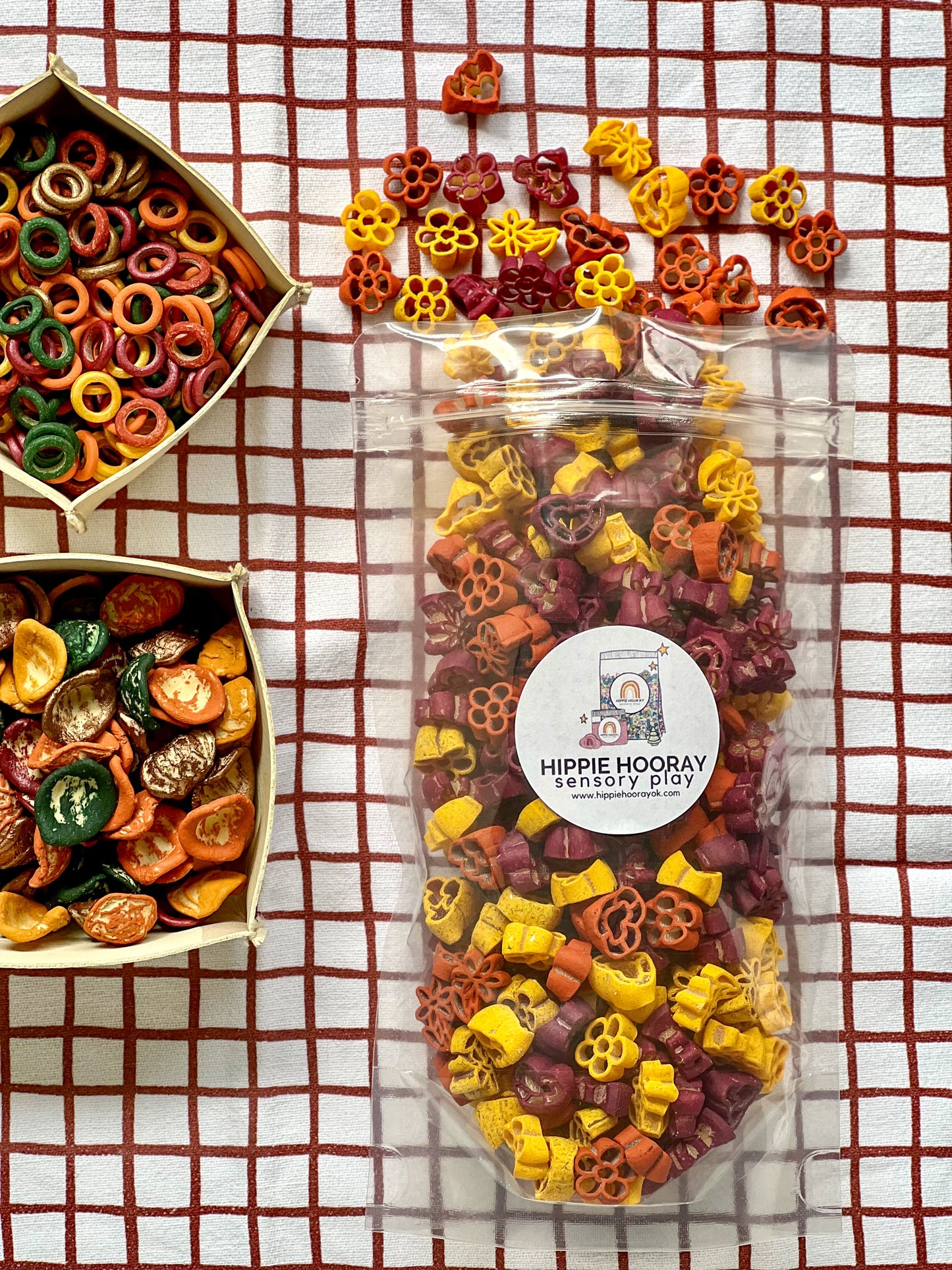 Autumn Blooms Pasta Sensory Bin Filler