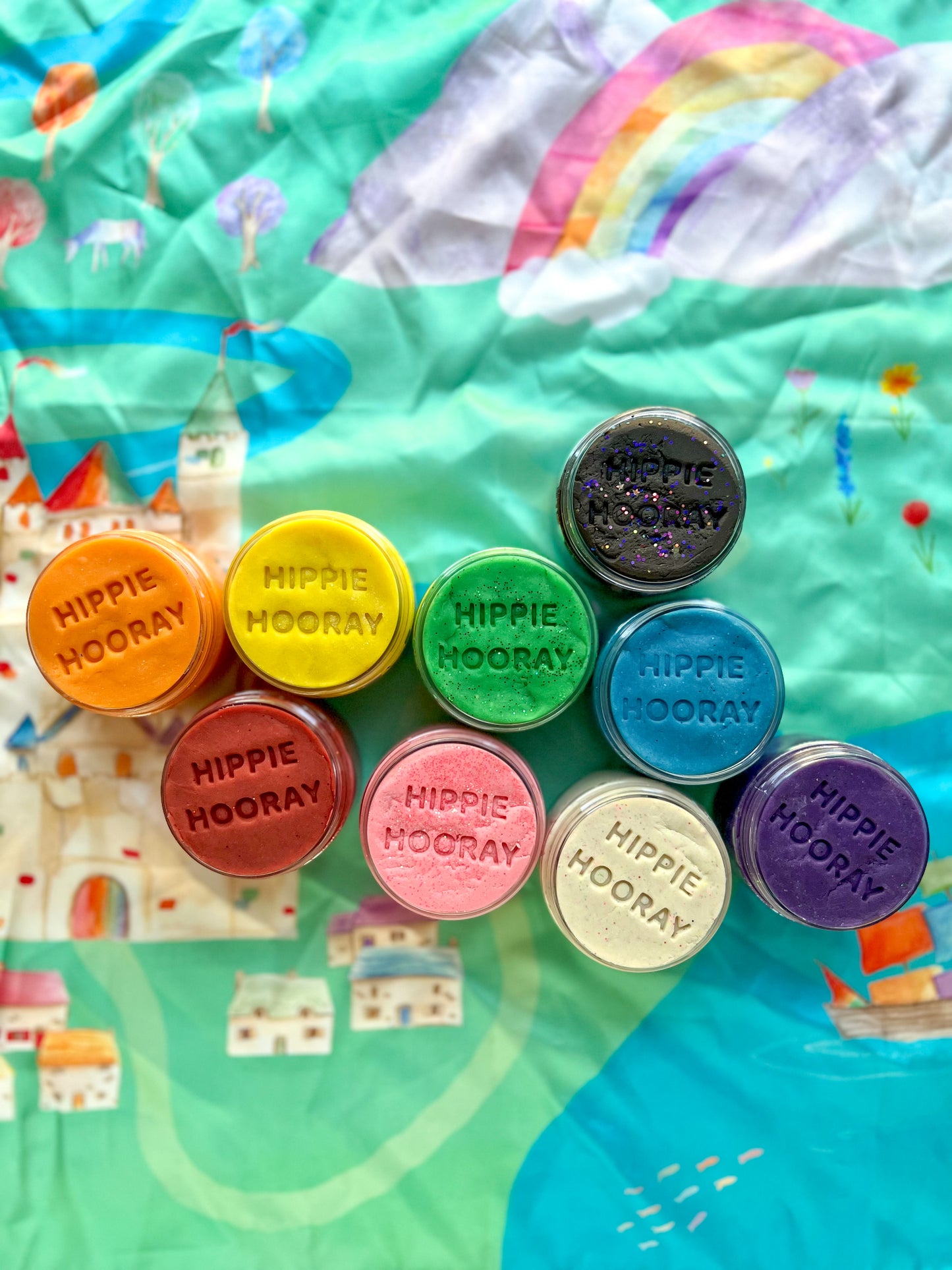 Rainbow Play Dough Jars