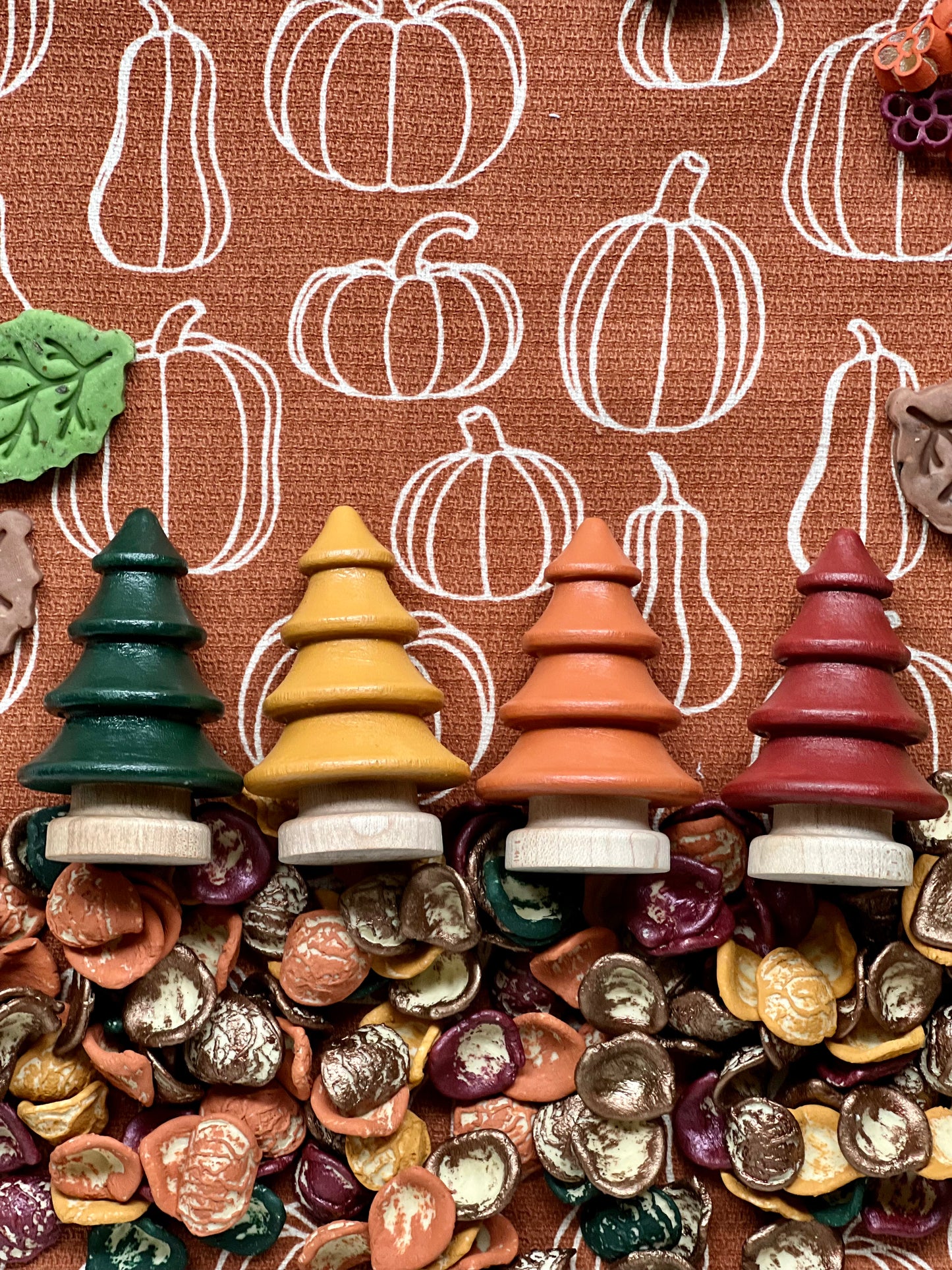 Fall Forest - Set of 4 Wooden Trees