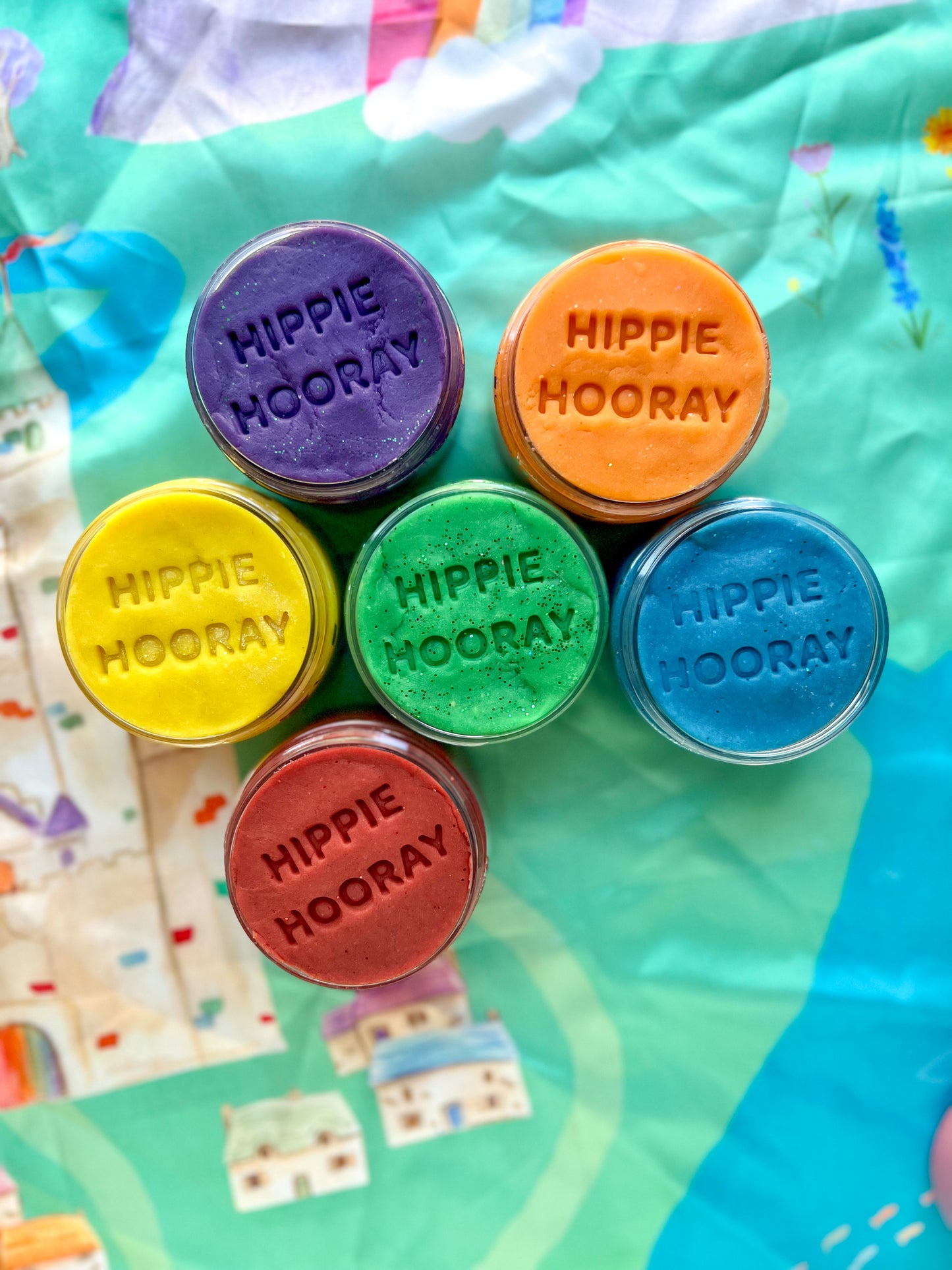 Rainbow Play Dough Jars