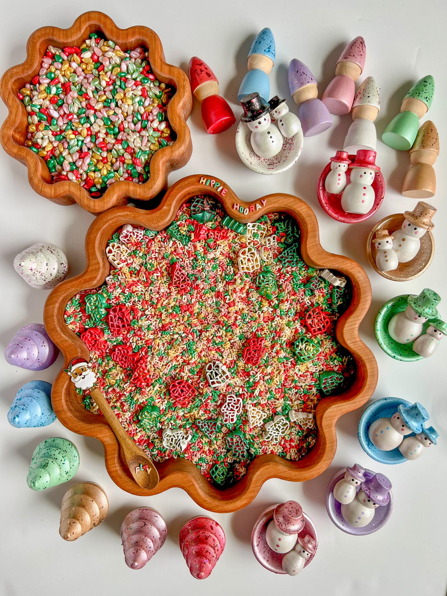 Letters to Santa Sensory Play Kit with wooden postcards