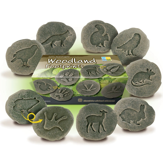 Woodland Footprints Double-sided Sensory Stones