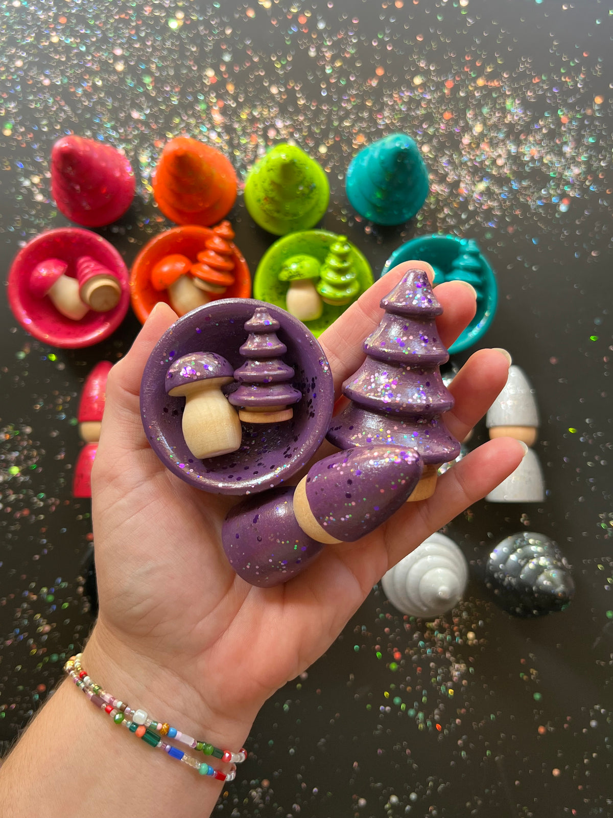 Spooky Sparkle Wooden Accessories