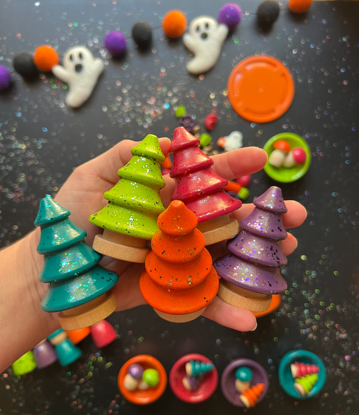 Spooky Sparkle Wooden Accessories