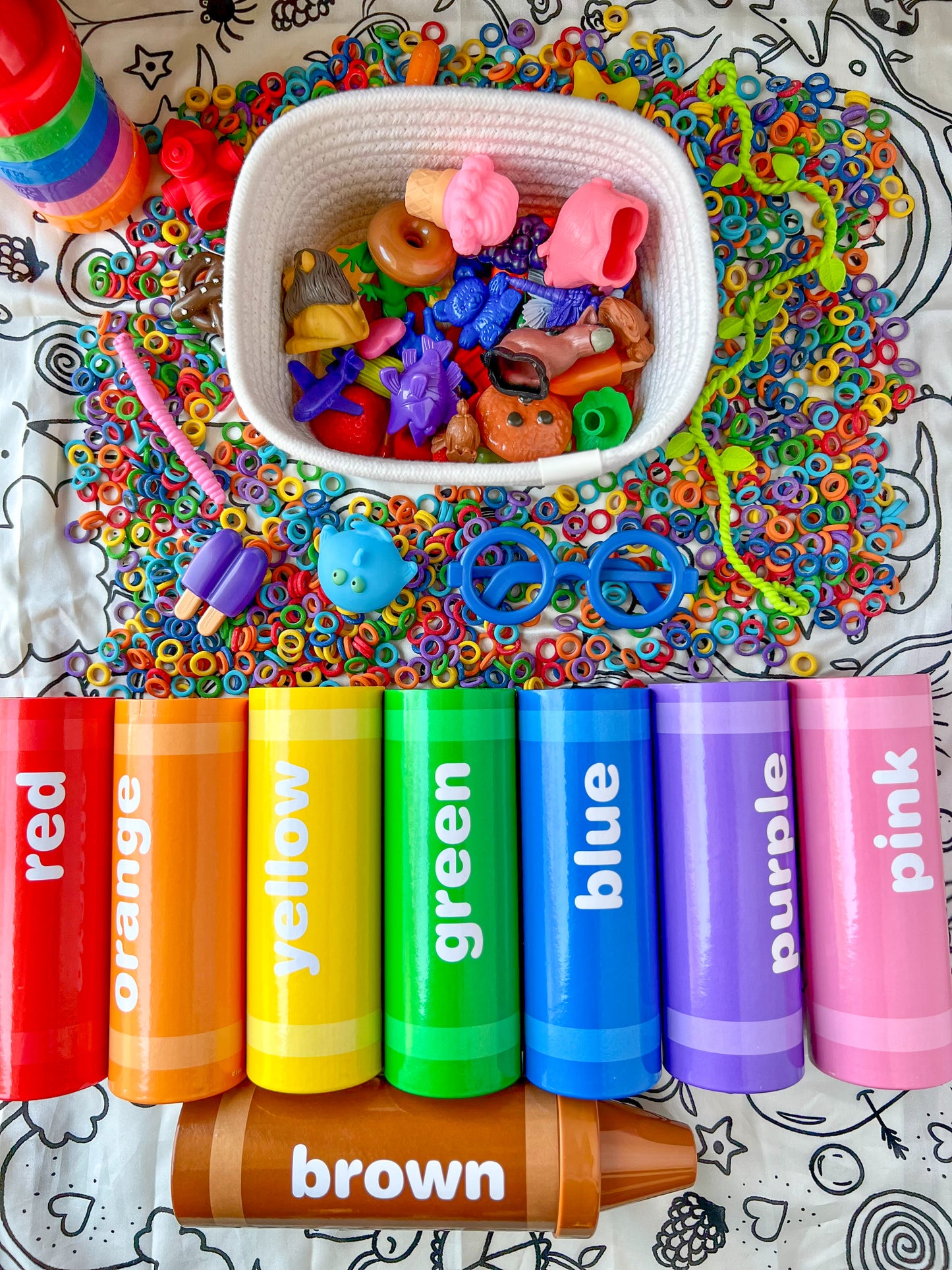 Ring Around the Rainbow Sensory Bin Filler