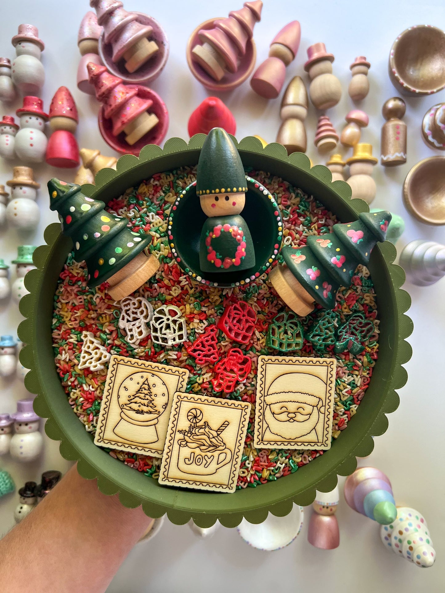 Letters to Santa Sensory Play Kit with wooden postcards