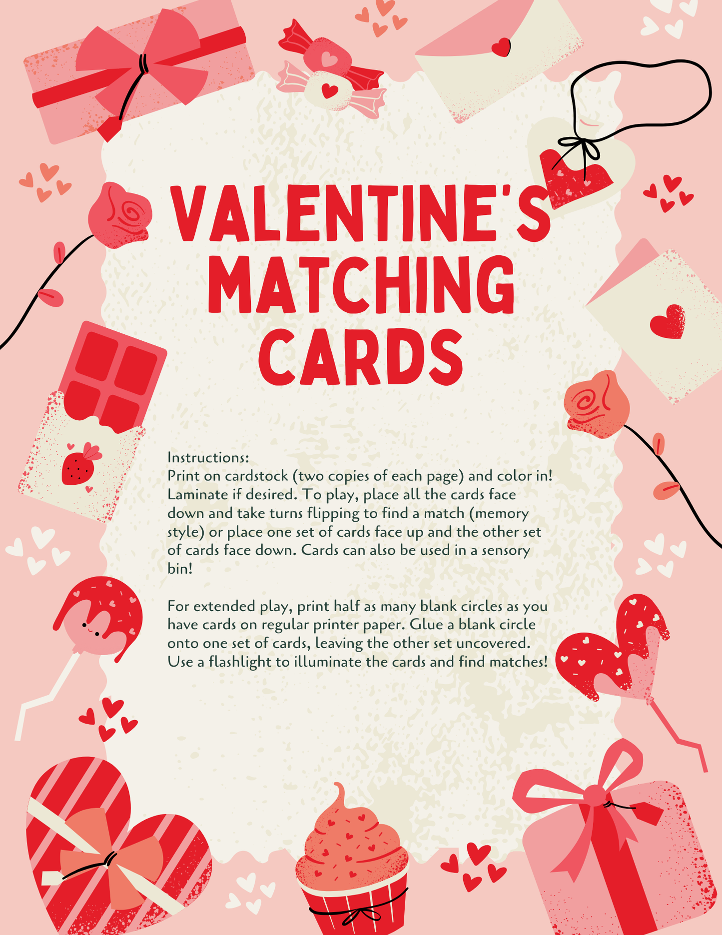 Valentines Day Printable Play Mats (pdf)