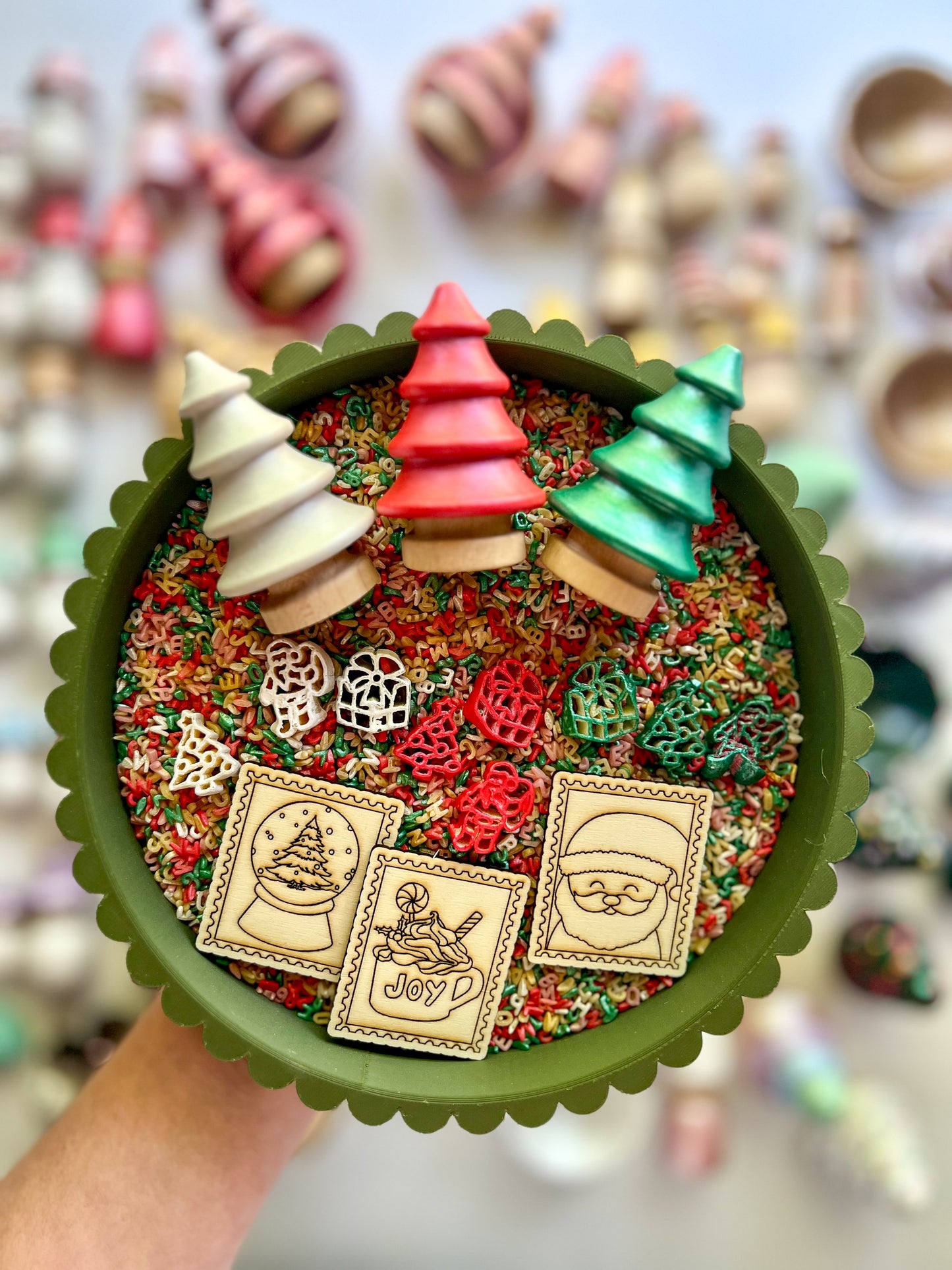 Letters to Santa Sensory Play Kit with wooden postcards