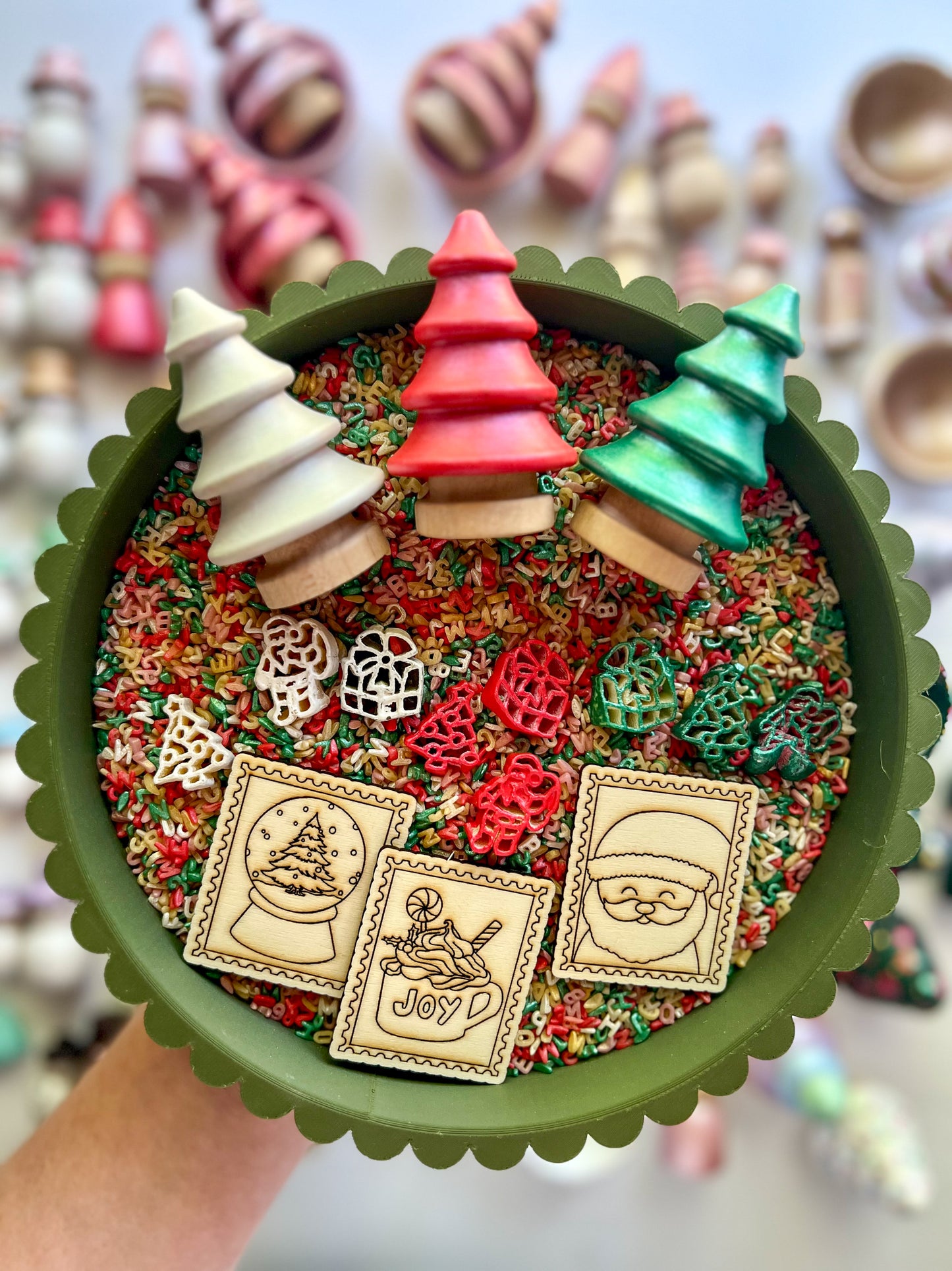 Letters to Santa Sensory Play Kit with wooden postcards