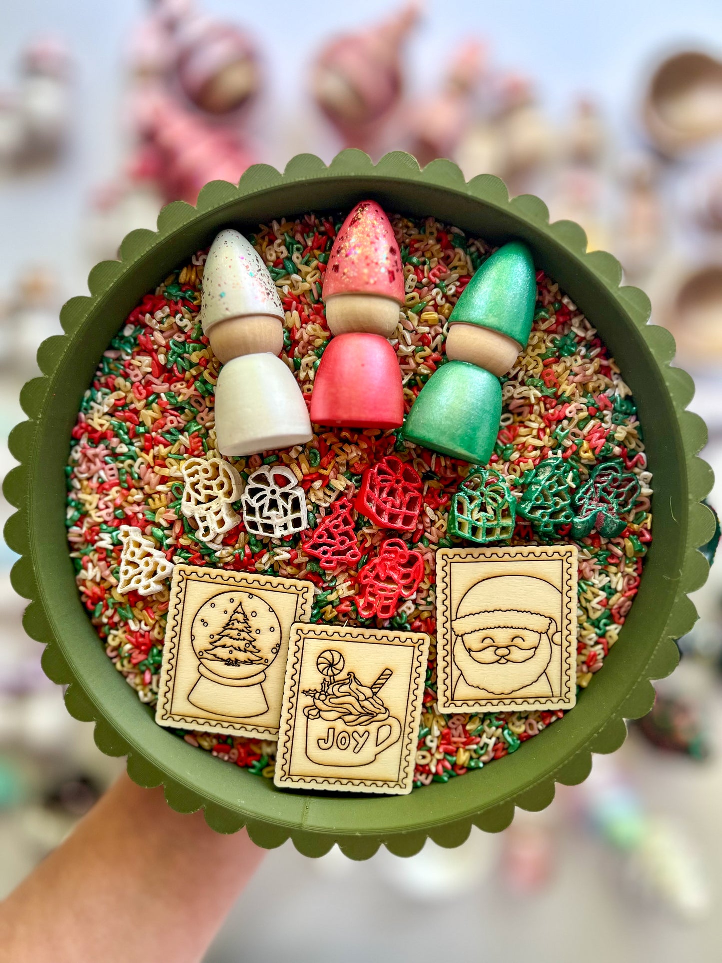 Letters to Santa Sensory Play Kit with wooden postcards