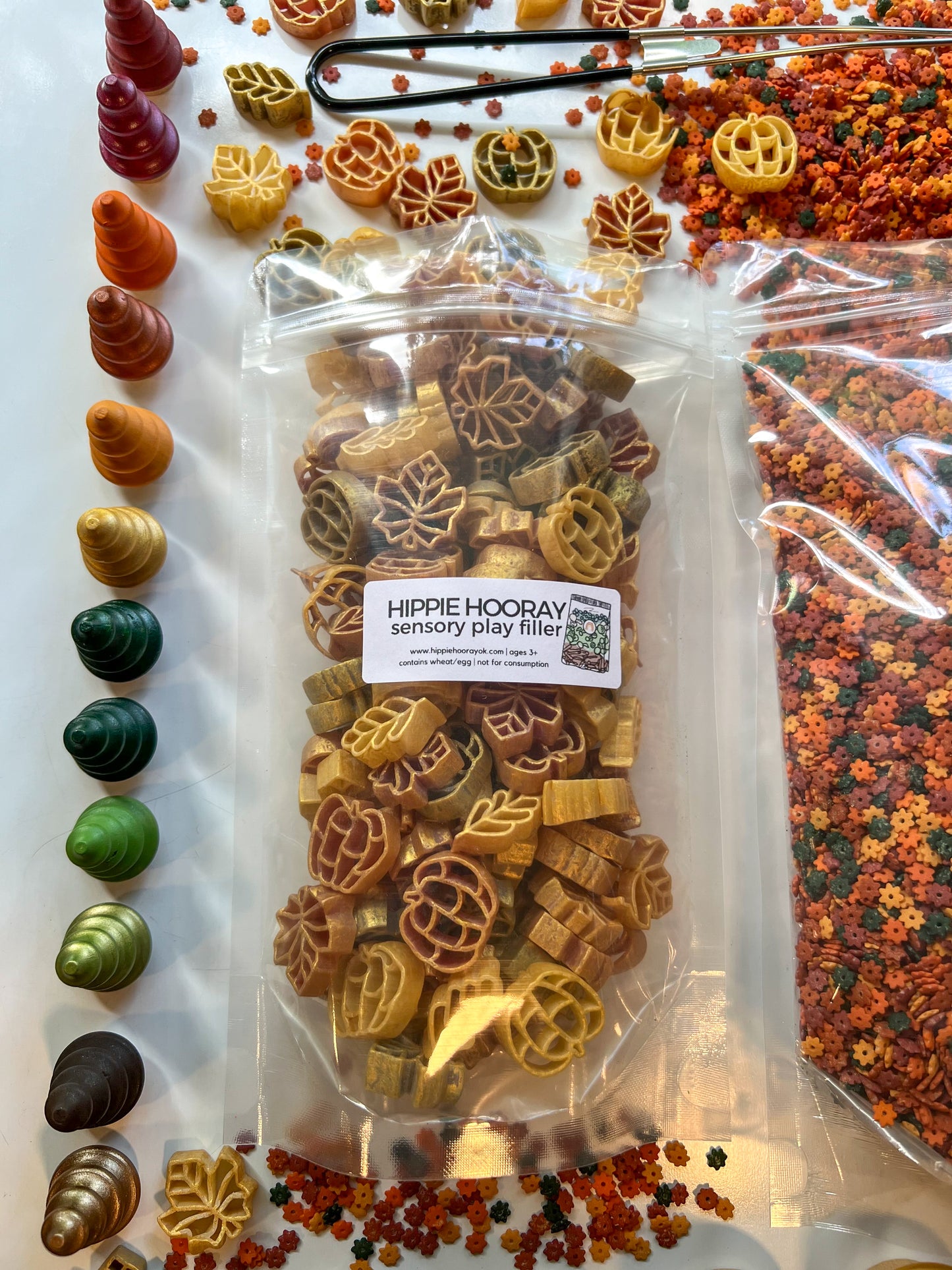 Shimmering Shapes of Fall Sensory Bin Filler