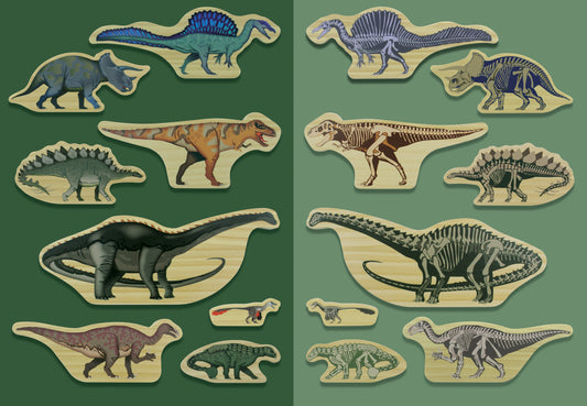 Double-sided Wooden Dinosaur Blocks *Preorder May 7*