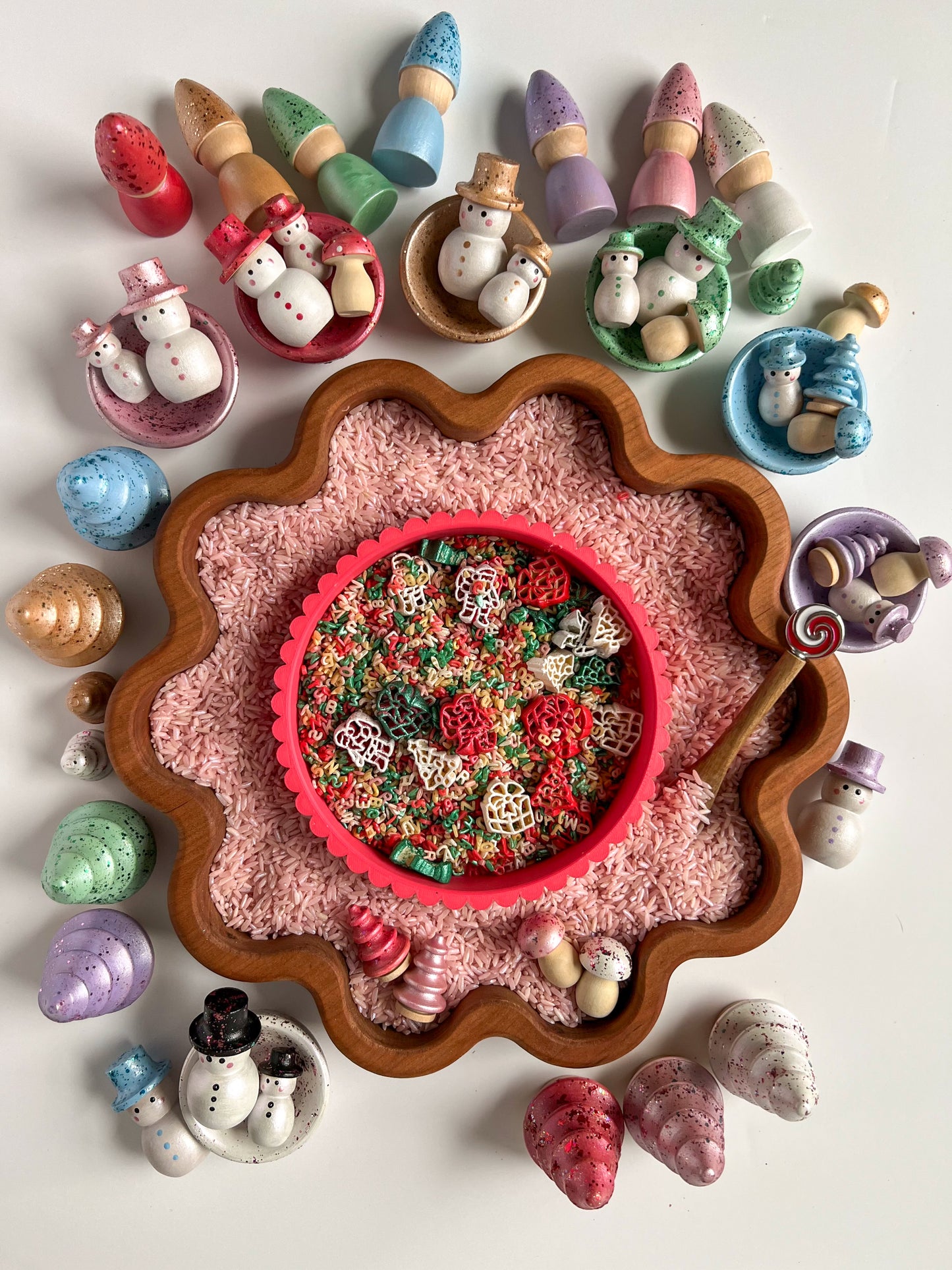 Letters to Santa Sensory Play Kit with wooden postcards