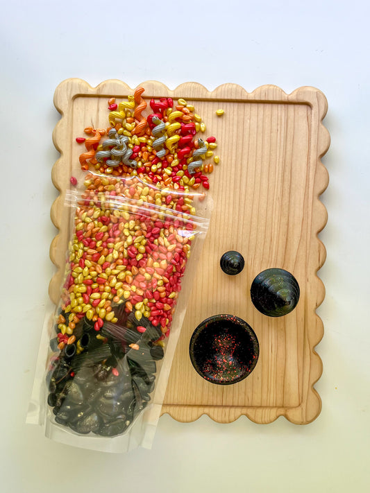 Build a Volcano Sensory Bin Filler