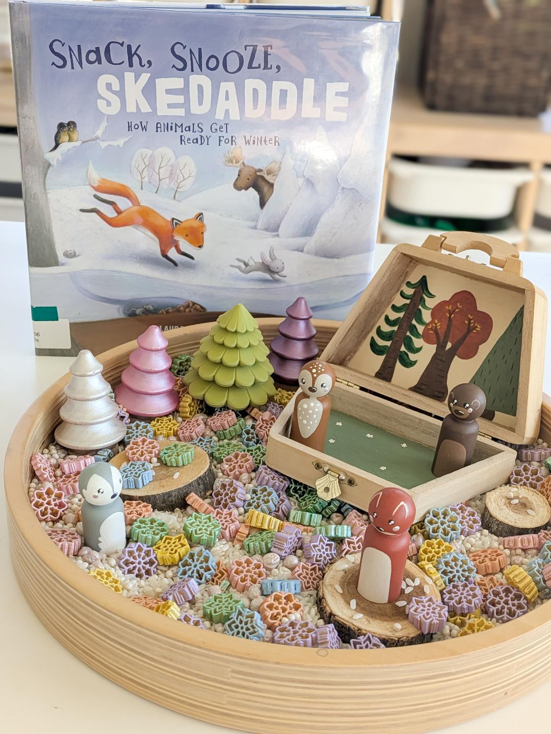 Frosted Rainbow Snowflakes Sensory Bin Filler