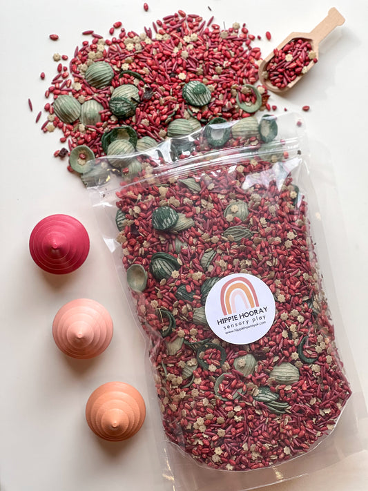 Rose Petal Tea Sensory Bin Filler